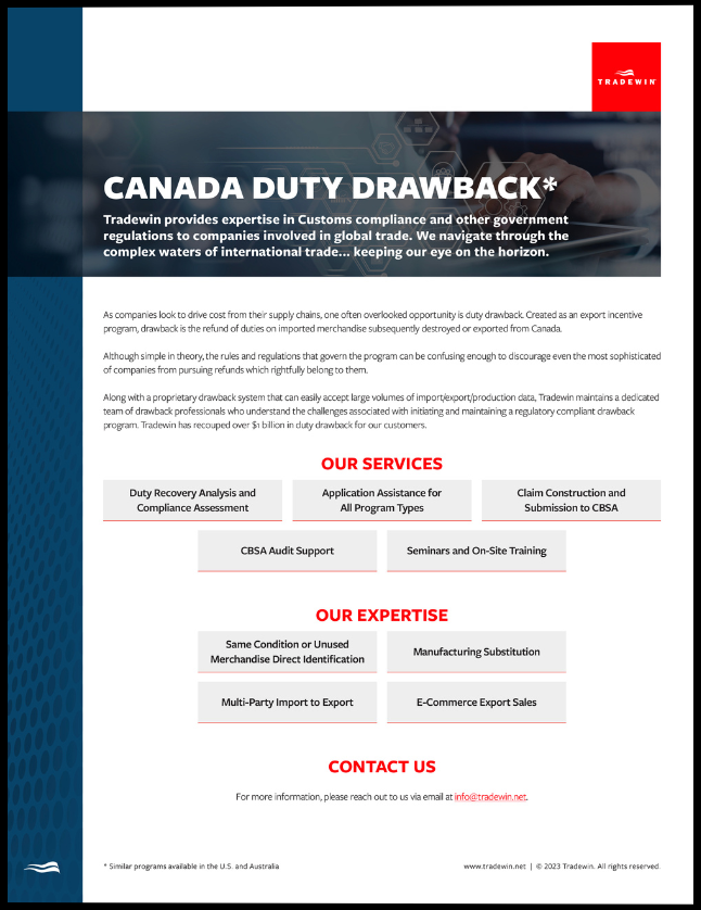 Download Our Canada Duty Drawback Flyer   Canadadutydrawbackflyerthumbnail Withborder 